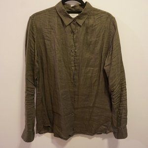 Uniqlo Linen Long-Sleeve Button Down Shirt